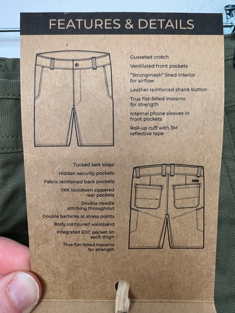 NWT Livsn Flex Canvas Shorts Olive Green Men's Size 32 Waist zq - Picture 4 of 6